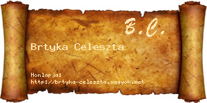 Brtyka Celeszta névjegykártya